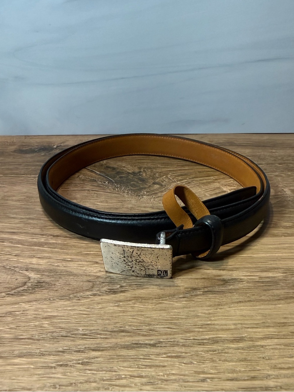 Vintage Lauren Ralph Lauren Reversible Leather Belt Black Tan XL